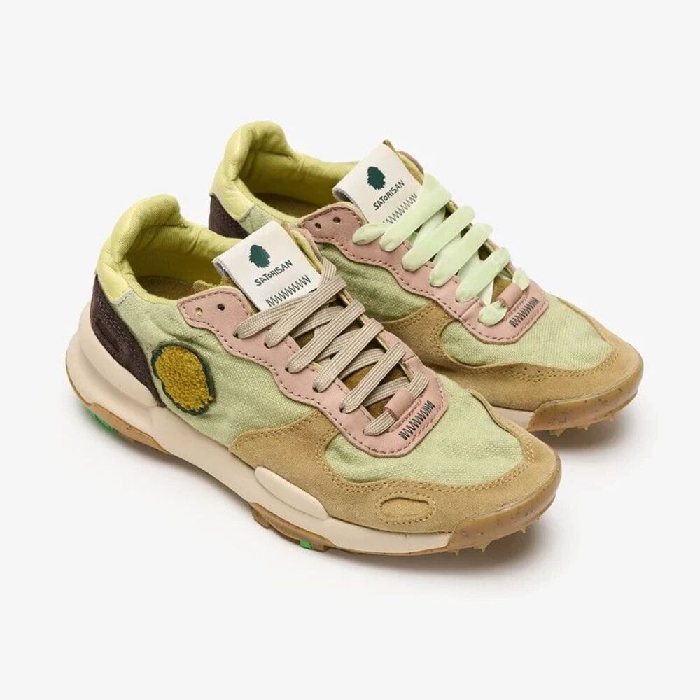Satorisan Chacrona Leaf Project Linen Sneakers Green Mauve Chartreuse EU 40